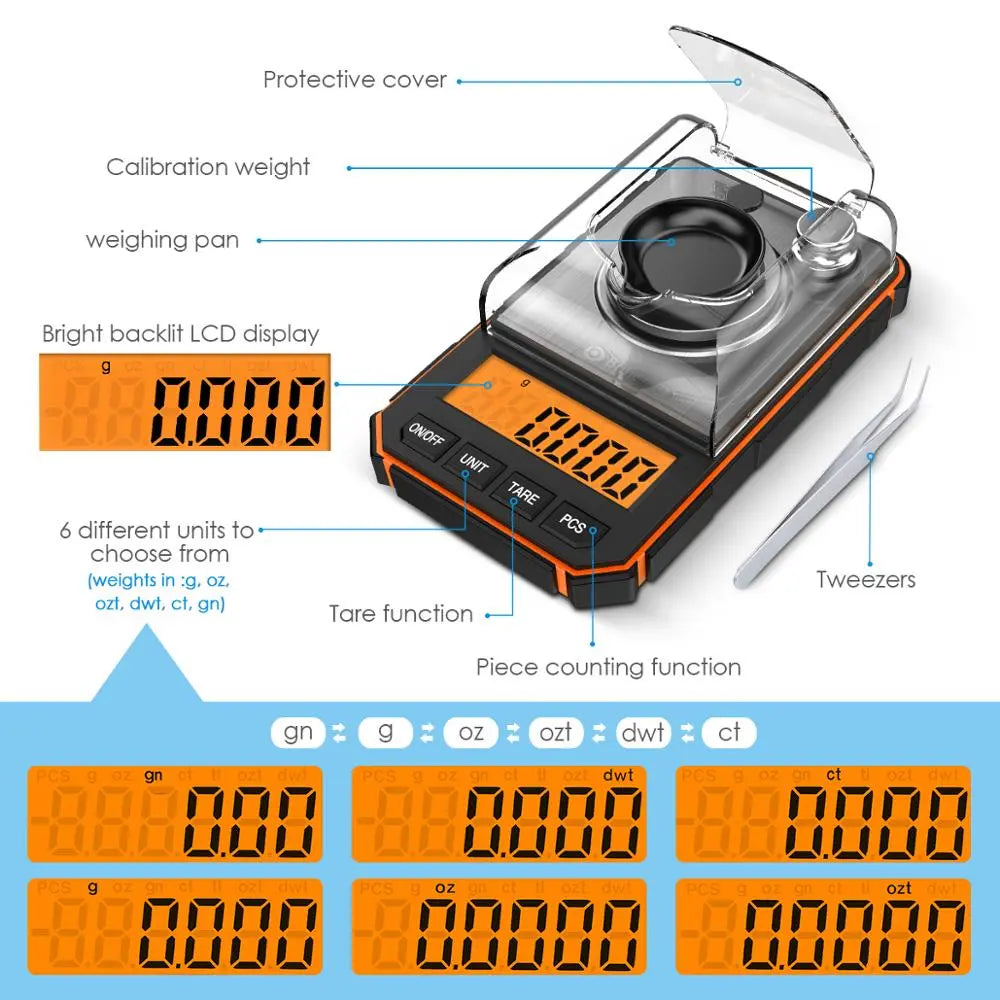 0.001g Electronic Portable Mini Digital Scale